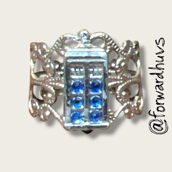 Bundle Sale 3 for $15 | Doctor Who TARDIS Filigree Ring – Adjustable - Picture 1 of 8